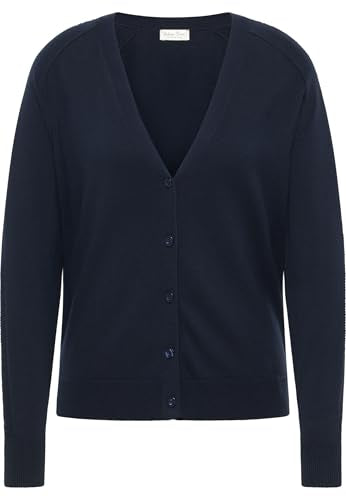 Barbara Lebek Damen Strickjacke mit Kontraststreifen Navy/White im Sale