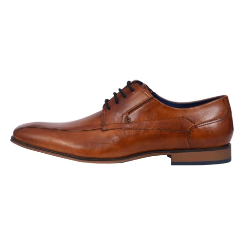 Bugatti Herren Business Halbschuh Aus Leder, Mit Gummizug Und Parallelnaht Derbys, Cognac, 41 EU im Sale