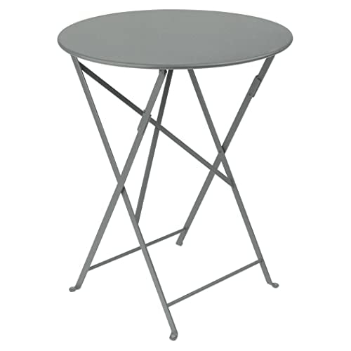 Fermob - Bistro 61.0 cm runder Tisch - Lackierter Stahl Klapptisch für zwei bis drei Personen - ohne Sonnenschirmloch - Outdoor & Indoor - Lapilli Grau im Sale