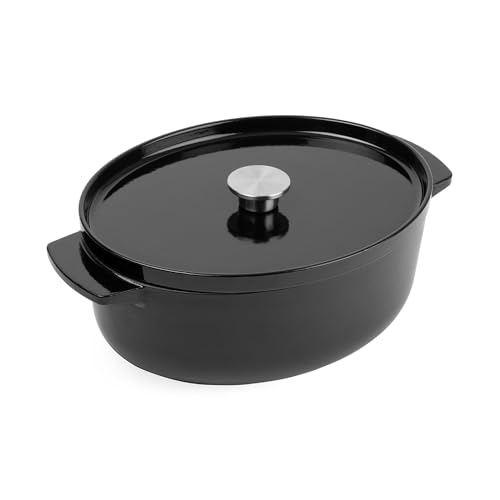 KitchenAid Cast Iron 30cm/5,6L Ovaler Kasserolle mit Deckel, Hochwertig, Robust & Langlebig, Anbraten, Bräunen, Braten, PFAS-freie Emaille, Induktion, Ergonomischer Griff,Ofenfest bis 260°C,Onyx Black im Sale