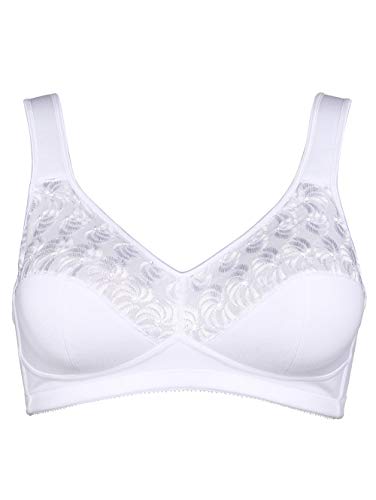 Speidel Soft-BH Damen mit Batiststickerei am Obercup Entlastungsträger, Verstellbar hinten Weiß 110B im Sale