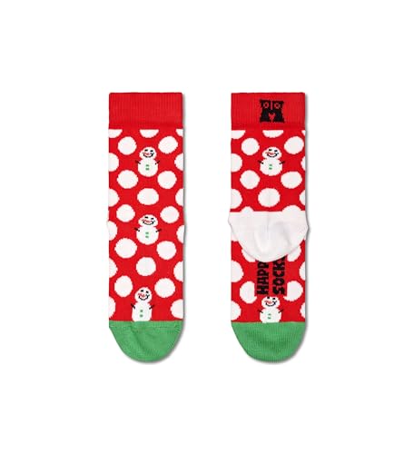 Happy Socks Unisex Kids Kinder Snowman Socken, Rot, 7-9 Jahre im Sale