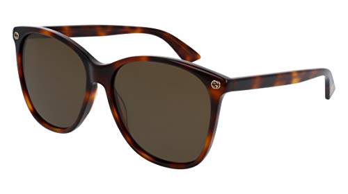 Gucci Damen GG0024S 002 Sonnenbrille, Braun (Avana/Brown), 58 im Sale