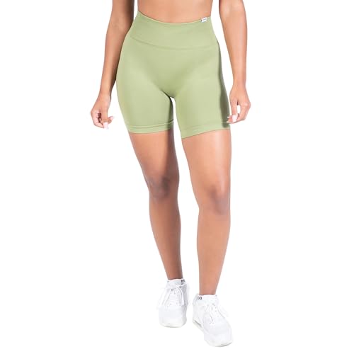 SMILODOX Sport Shorts Damen Amaze Pro Scrunch, Seamless Blickdichte Radlerhose, Unsichtbarer Scrunch-Effekt, V-Shape High Waist Kurze Sporthose, Hoher Bund Biker Shorts für Yoga, Fitness & Gym im Sale