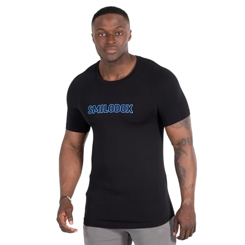 SMILODOX Herren T-Shirt Slim Fit Timmy - Fitness & Gym T-Shirt mit Raglan Schnitt, Perfekter Stoff für den Sommer, Sport Streetwear & Casual, Atmungsaktiv, Schnell Trocknend & Modisch im Sale