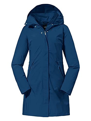 Schöffel Damen Parka Sardegna L, wind- und wasserdichte Regenjacke für Frauen mit praktischen Taschen, leichte Damen Jacke für Frühling und Sommer, dress blues, 34 im Sale