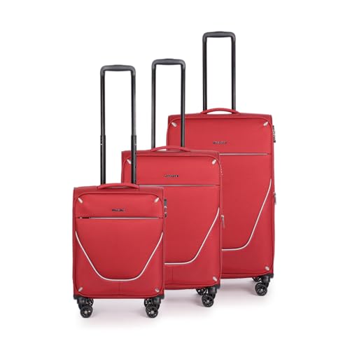 Stratic Strong Kofferset 3-teilig Weichschale Reise-Koffer Trolley Rollkoffer, TSA Kofferschloss, 4 Rollen, im Sale