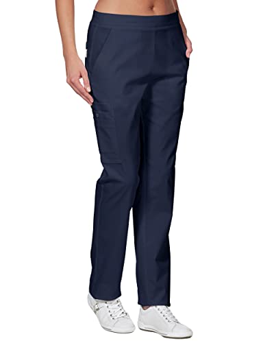 CLINIC DRESS Hose für Damen und Herren, lässige Beinweite, Teilgummibund, 2 Seitentaschen, Schrittlänge ca. 86 cm, Stretch, 95 Grad Wäsche Navy im Sale