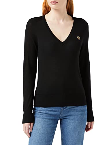 Ted Baker Damen abiygal-Merino Edit v-Ausschnitt Pullover, Schwarz, 38 im Sale