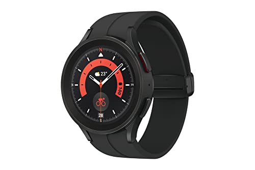 Samsung Galaxy Watch5 Pro, Runde Bluetooth Smartwatch, Wear OS, Outdoor-Fitnessuhr, Fitness-Tracker, 45 mm, Titanium Black im Sale