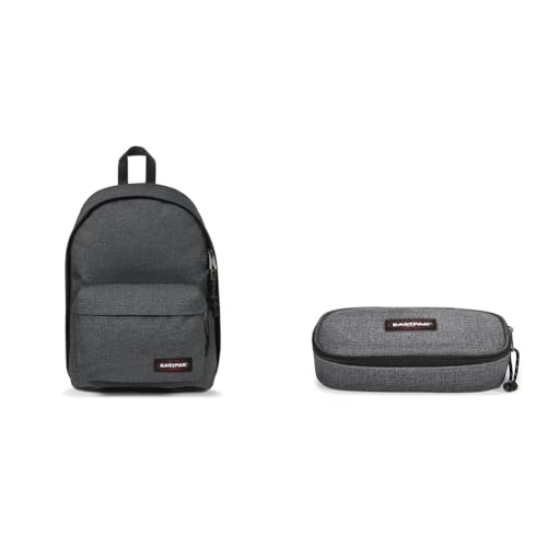 EASTPAK - OUT OF OFFICE - Rucksack, 27 L, Black Denim (Grau) & OVAL Single - Federmäppchen, Black Denim (Grau) im Sale