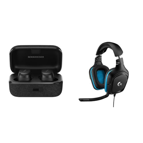 Sennheiser Momentum True Wireless 3 — Bluetooth-In-Ear-Kopfhörer für Musik und Anrufe mit adaptiver Geräuschunterdrückung und 28 Stunden Akkulaufzeit & Logitech G432 kabelgebundenes Gaming-Headset im Sale