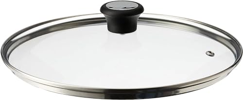 Tefal Glasdeckel 28 cm, Edelstahlfassung, Spülmaschinenfest, Dampfventil, Thermokunststoffgriff, 28097712, Copper Black im Sale