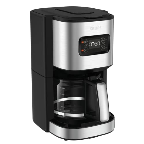 Krups KM480D Excellence Edelstahl Programmierbare Filterkaffeemaschine | 24-Stunden-Timer | Brühstärkeauswahl Wasserkopf | Pre-Infusion Modus | Anti-Tropf-System | 1,25 Kapazität | 15 Tassen im Sale