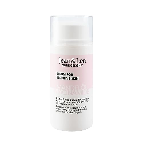 Jean & Len Parfumfreies Serum Mandelöl & Niacinamide, für empfindliche Haut geeignet, hilft bei der Hautberuhigung, pflegt die Haut sanft, ohne Parabene & Silikone, vegan, 30 ml