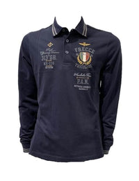 Thumbnail for Aeronautica Militare Polo PO1828 Dreifarbige Pfeile für Herren, Trikot, Hemd, Langarm, blau, Medium im Sale