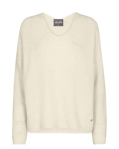 Mos Mosh MMThora V-Neck Knit 180 Ecru - im Sale