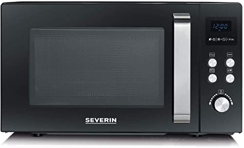 SEVERIN MW 7750 2-in-1 Mikrowelle (800 W, mit Grillfunktion, Inklusive Grillrost und Drehteller, Ø 24,5 cm) schwarz im Sale