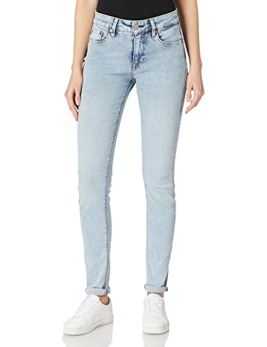 Herrlicher Damen Super G Slim Reused Denim Jeans, Blue Ashes 633, W27/L30 im Sale