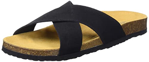 ONLY SHOES Damen ONLMADISON-1 Cross Suede Slip ON Flache Sandale, Black, 37 EU im Sale