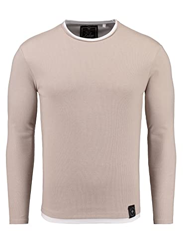 KEY LARGO Herren Sarasota Round Sweatshirt, Sand (1005), im Sale