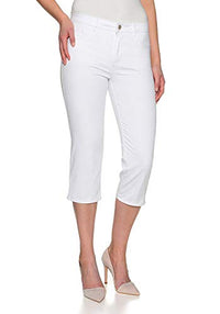 Thumbnail for Stretch Capri Jeans Hose Tahiti Slim fit Damen Bermuda 7/8 Hose in vielen Farben (W38, Weiss) im Sale