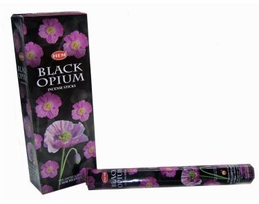 HEM 0918581 Black Opium Incense Sticks-Six Packs by