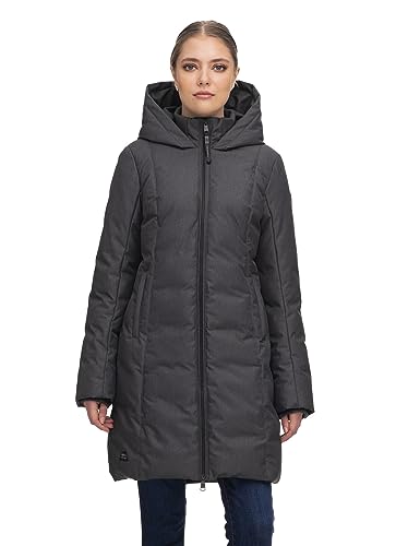 Ragwear AMARRI Damen Frauen Mantel,Parka,Steppmantel,lange Jacke,Stehkragen,wasserdicht,Grau, im Sale