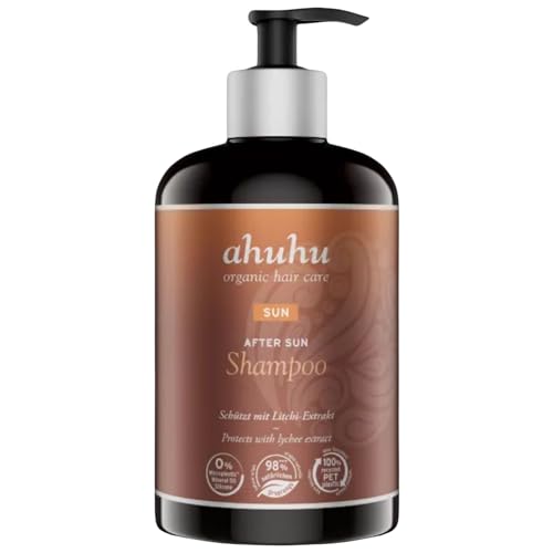 ahuhu SUN After Sun Shampoo (500ml) - Mildes Pflegeshampoo mit Bio-Kokoswasser und Litschi-Extrakt zum Schutz vor Chlor-, Salz- und Sonnencremerückständen, vegan im Sale