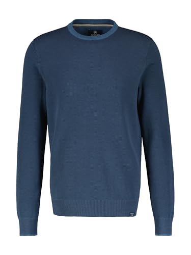 LERROS Herren Leichter Strickpullover mit schmaler Rippstuktur Storm Blue im Sale