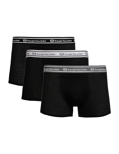 Sergio Tacchini Herren Boxershorts 3 Pack | elastischer Premium Baumwollmix | Praktisches 3er Pack Männer Boxershorts im Sale