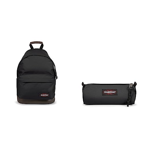 EASTPAK Wyoming Rucksack, cm, 24 L, Black Denim (Grau) & Oval Single Federmäppchen, 22 cm, Black Denim (Grau) im Sale