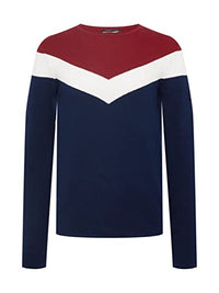 Thumbnail for KEY LARGO Herren RÜDIGER Round Pullover, Bordeaux-Navy (2320), im Sale