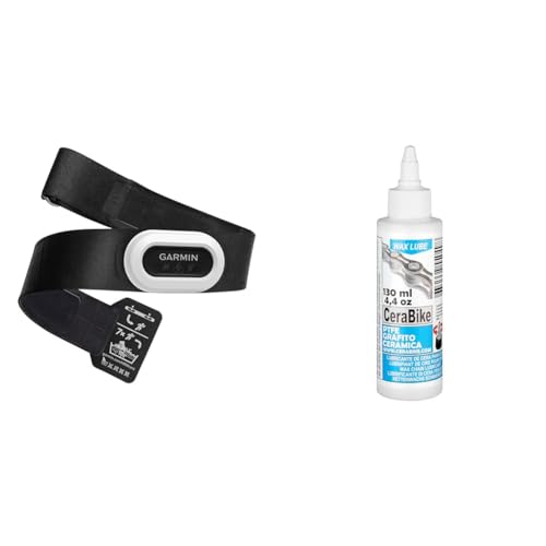 Garmin HRM- Brustgurt, Aufzeichnung von Herzfrequenzwerten, ANT+ und BLE & CeraBike WAXLUBE. Wachsbasis SCHMIERMITTEL für Kette mit PTFE, Graphit und Keramik (130ML) im Sale