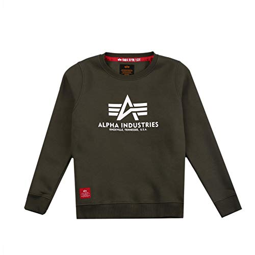 Alpha Industries Basic Sweater Kids Sweatshirt für Kinder Dark Olive im Sale