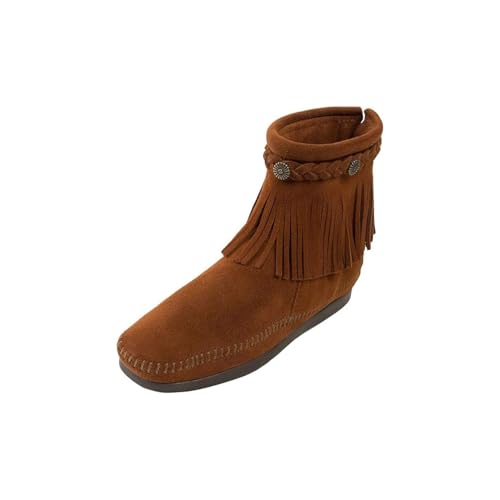 Minnetonka Hi Top Back Zip Boot, Damen Kurzschaft Mokassin Boots, Braun (Brown), EU 41 (US 10) im Sale