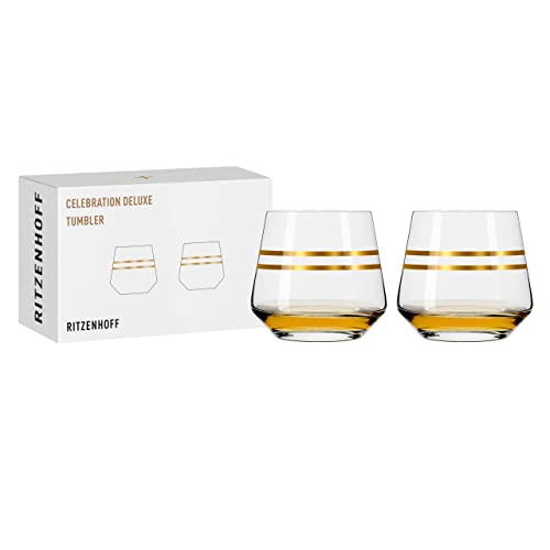 RITZENHOFF 6141009 Tumbler 400 ml - Serie Celebration Deluxe Set Nr. 1, 2 Stück mit Echt-Gold - Made in Germany im Sale