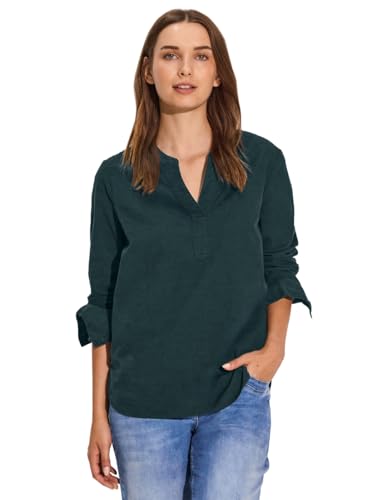 CECIL Damen B344978 Cord-Bluse, fir Green, im Sale