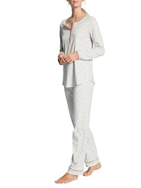 Thumbnail for CALIDA Sweet Dreams Pyjama, lang Damen, aus 100% Baumwolle, Hose mit stoffbezogenem Gummibund im Sale