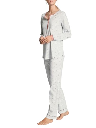 CALIDA Sweet Dreams Pyjama, lang Damen, aus 100% Baumwolle, Hose mit stoffbezogenem Gummibund im Sale