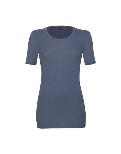 Dilling Damen T-Shirt aus Merinowolle Donnerblau 40 im Sale