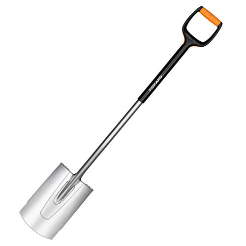 Fiskars Gärtnerspaten für weiche, steinarme Böden, Rund, Länge: 120 cm, Qualitätsstahl-Blatt/Glasfaserverstärkter Kunststoff-Stiel, Schwarz/Orange, Xact, L, 1003681 im Sale