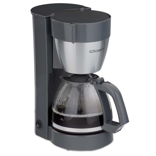 Cloer 5015, dunkelgrau Filterkaffeemaschine mit Warmhaltefunktion, 800 W für bis zu 10 Tassen, Filtergröße 1x4, Kunststoff Edelstahl, 80 milliliters