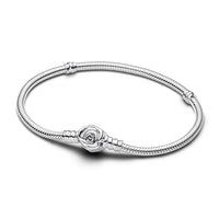 Thumbnail for Pandora Moments Blühende Rose Verschluss Schlangen-Gliederarmband aus Sterling Silber, Kompatibel mit Pandora Moments, Größe:17, 593211C00-17 im Sale