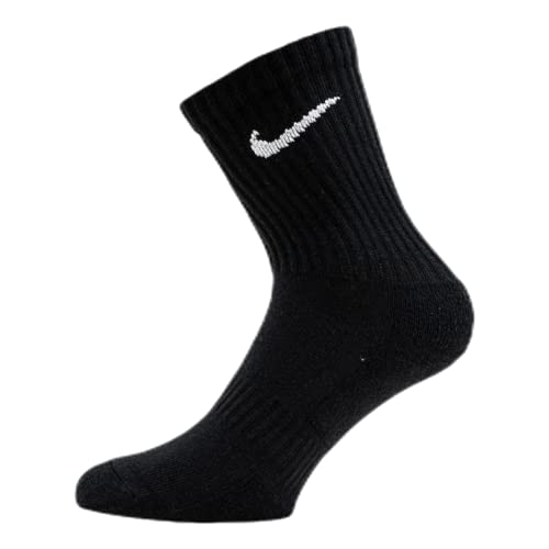 Nike Unisex Everyday Cush Crew 3pr Socken, Black/White,  EU im Sale