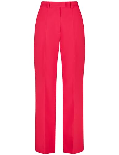 Taifun Damen Elegante Hose mit weitem Bein Wide Leg unifarben reguläre Länge Cherry Red 48 im Sale