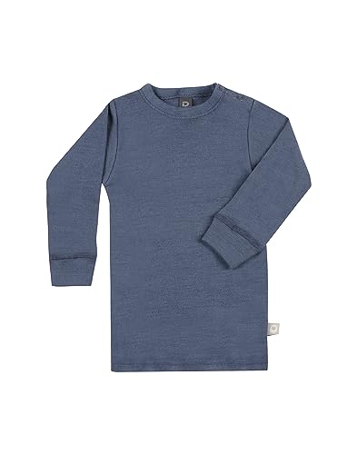 Dilling Baby Langarmshirt aus Merinowolle Donnerblau 80 im Sale