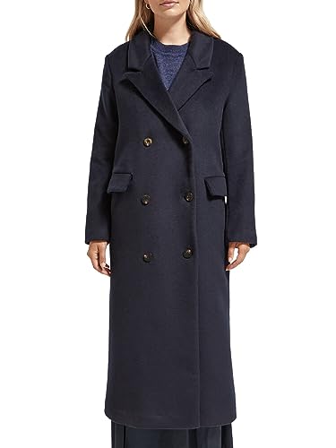 Scotch & Soda Damen Double Breasted Woolen Coat Wollmantel, Night, im Sale