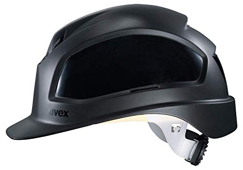 Uvex Pheos B-WR Belüfteter Bauhelm mit Drehrad - Langer Schirm - Schwarz im Sale