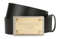 Thumbnail for Dolce & Gabanna Lux Ledergürtel mit Markenschnalle, Schwarz, 100IT-40US im Sale